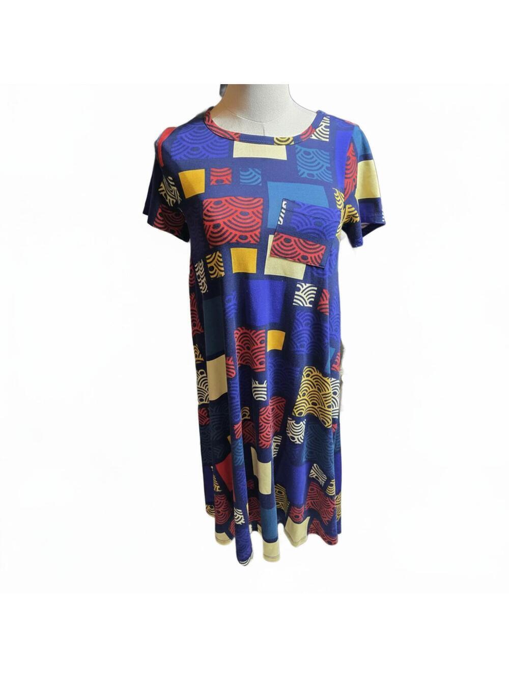 LuLaRoe Abstract Pattern Colorful Dress Womens Size XXS